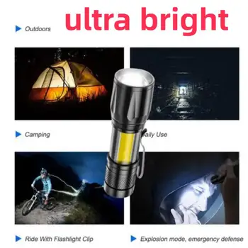 Mini Uzlādējams LED Lukturītis Mini Tālummaiņas Lāpu Āra Kempings Spēcīgas Lampas Laternas Ūdensizturīgs Taktiskās Led Gaismas Portatīvie