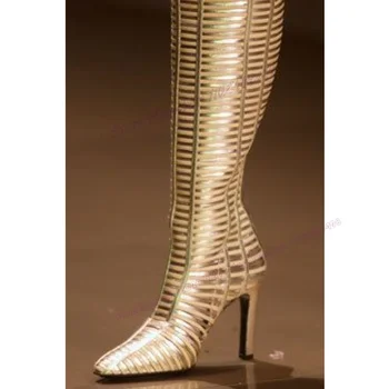 Sajauc Krāsu Luksusa Ceļa augstpapēžu Zābaki Norādīja Toe Kurpes Sieviešu Plānas Augstiem Papēžiem Skrejceļa Sexy Lady Kurpes 2023 Zapatos Para Mujere