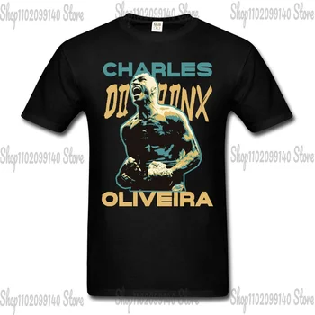 Smieklīgi Dizaina Faniem Kokvilnas Tshirts Charles Oliveira Cīnītājs T-Krekls Vasaras Soft Gadījuma TShirt Streetwear Harajuku Grafiskais T Krekli