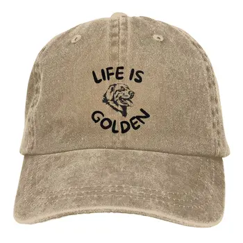 Vintage Zelta Retrīvers Pet Īpašnieks Beisbola Cepurītes Vīrieši Sievietes Problemātisko Mazgā Saule Klp Dzīve Ir Zelta Āra Treniņiem Cepures Cepure