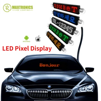 Jaunā Viedo LED Pikseļu Displejs, Programmējams Auto Ritināšanu Reklāmas Tekstu Bluetooth APP Kontroli, Multi-valodu LED Auto Logā Zīme