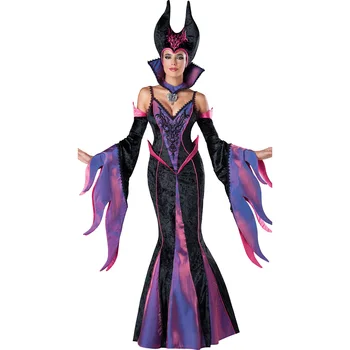 Ragana Maleficent, Sleeping Beauty Cosplay Kostīmi Pieaugušajiem Sievietēm Hallowen Kostīmi Ļauno Melno Kleitu Ragu, Cepure, Apģērbs, Cepure, Ķivere Kapuci