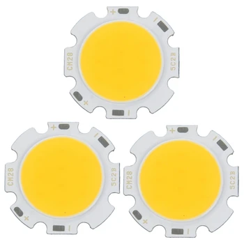 3X 5W Čipu Gaismas Kārta COB Super Spilgti LED Gaismas LED Lampas, Spuldzes, Silti Balta DC15-17V