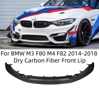 BMW M3 F80 F82 F83 M4 2014-2018 Sausā Oglekļa Šķiedras GT4 Stila Automašīnas Priekšējā Bufera Spoileris Lūpu Apakšējo Ķermeņa Komplekts Auto Piederumi