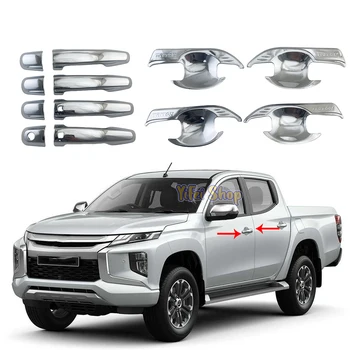 Jaunas Auto ABS Chrome Piederumi Pārklājumu Durvju Rokturi Bļodas Vāku Apdare Ielīmējiet Stilu Mitsubishi L200 Triton 2019 2020 2021 2022