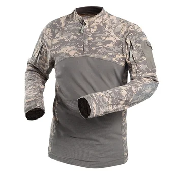 Pro Āra Vīriešu Pārgājienu Apģērbs, Medību Krekli Armijas Krekls Acu Camo Militāro Garām Piedurknēm Taktiskās T Krekls Maskēties Ātri Sauss
