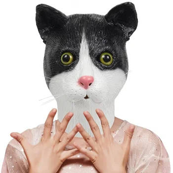 Cute Dzīvnieku Kaķis Maska Jaunums Smieklīgi Pieaugušajiem Vēlu Pilnu Galvas Masku Halloween Kostīmu Cosplay Party Aksesuārus par Unisex Formen