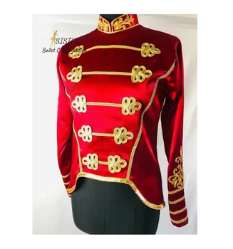 Jaunas Baleta Princis Saskaņot Kleitu Riekstkodis Vīriešu Atšķirības Privāto pasūtījuma sarkanais zelts izšūti karavīrs kleita