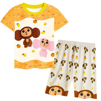 Toddler Bērniem Vasaras Apģērbu Komplekts Zēniem Modes Apģērbu Bērniem Sporta Dzīvnieks Īsām Piedurknēm T Bikses Pidžamas 2gab Gadījuma Tērpiem