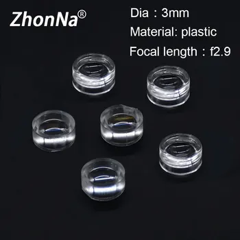 3mm Diametrs Optisko Fokusēšanas Objektīvs F2.9 Fokusa Punkts Lāzera Modulis Biconcave Lēcu no Plastmasas Materiāla, Lāzera Piederumi 1,5 mm Biezumu