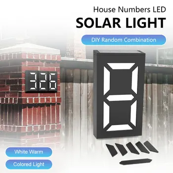 LED Māju Numuri Āra Saules Plāksnes Zīmes Saules Numuru RGB Digitālās Adresi, Āra Apgaismojums Uzlādējams Mājas Numurs Gaismas