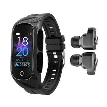 Smart Aproce Austiņas 2-in-1 Smart Skatīties TWS Bluetooth Mūzikas Earbuds, Sirdsdarbības, Miega Monitoringa Ziņojums Push Sporta Aproce