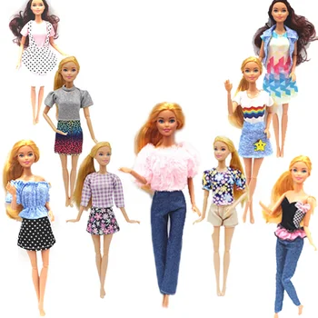Modes Lelle Drēbes Komplekts Barbie Apģērbs Top Krekls, Svārki, Bikses, Pidžamas Barbie Kleita 1/6 Lelles, Aksesuāri, Rotaļlietas Bērniem